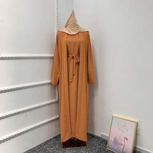 Nuovi modelli 2023 abiti <span class=keywords><strong>Hijab</strong></span> Abaya aperti con abito interno tacchino Dubai solido due pezzi Set di abiti musulmani per donne islamiche - Product Image 6