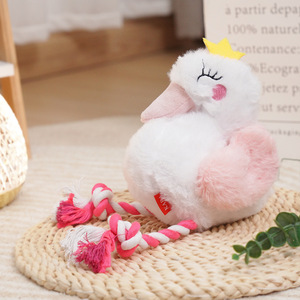 Jouets pour chiens pour l'auto-entretenissement, soulagement de l'ennui, vocalisation, à mâcher, nettoyage des dents, en peluche, élégant en forme de cygne, grand modèle - Product Image 2