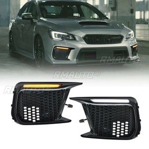 Feux de jour LED pour voiture + feux de brouillard à clignotants dynamiques ambrés pour Subaru WRX STI 2018-2020, accessoires de voiture - Product Image 1