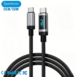 <span class=keywords><strong>Cable</strong></span> <span class=keywords><strong>de</strong></span> <span class=keywords><strong>Datos</strong></span> Tipo-C con Pantalla Digital PD240W y Chip E-Marker para Tablets, Compatible con Carga Rápida y Transferencia <span class=keywords><strong>de</strong></span> <span class=keywords><strong>Datos</strong></span> - Product Image 1