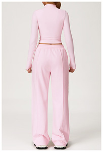 Ensembles Joggers <span class=keywords><strong>Évasé</strong></span>s T-Shirt pour Femme, Survêtement de Yoga et <span class=keywords><strong>Jogging</strong></span> Deux Pièces avec Crop Top et Pantalon, Ensemble de Fitness pour Femme - Product Image 3