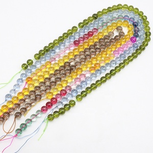 Cuentas agrietadas de color <span class=keywords><strong>topacio</strong></span> <span class=keywords><strong>amarillo</strong></span> de cristal verde Natural de 6 ~ 10mm, accesorios, cuentas redondas de piedras preciosas para la fabricación de joyas - Product Image 6