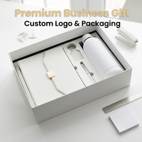 Kit Ejecutivo de Cuaderno y Termo de Lujo Personalizado A5, Set de Regalo Promocional Empresarial de Lujo, Cubierta de Cuero, Tapa Dura, Incluye Caja