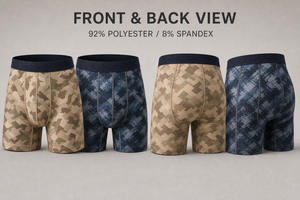 LUJIA - Paquete de 2 Calzoncillos Deportivos Resistentes para Hombre, 92% Poliéster Elástico, Estampado Digital Desértico, Ropa Interior para Uso Táctico Diario - Product Image 3