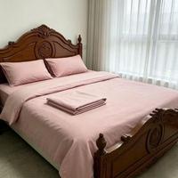 Ensemble de literie sur mesure en polyester 100% taille Queen, motif végétal imprimé par pigment, 500 fils, style américain pour usage hôtelier