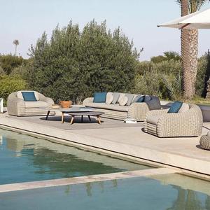 Uland thiết kế hiện đại khung nhôm ngoài trời ăn sofa <span class=keywords><strong>Set</strong></span> <span class=keywords><strong>Patio</strong></span> Rope đồ nội thất cho công viên vườn hoặc phòng khách - Product Image 4