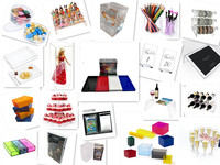 Boîte magnétique de présentation en acrylique transparente et durable, personnalisable, pour gâteaux, cils, monnaie, fards à paupières, mouchoirs, bijoux, bonbons, fleurs, avec couvercle, idéale pour cadeaux - Vente en gros