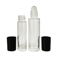 Bouteille de parfum en verre 5ml 8ml 10ml Huile essentielle rechargeable Roll on Bottle avec boule en plastique en verre d'acier inoxydable
