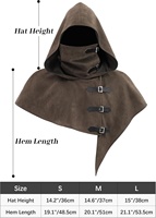 Cape à capuche de moine médiéval pour cosplay d'Halloween avec boucles, cape à capuche Renaissance pour hommes, vêtements de scène