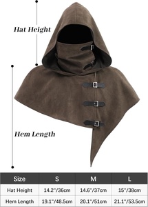 <span class=keywords><strong>Cape</strong></span> à capuche de moine médiéval pour cosplay d'Halloween avec boucles, <span class=keywords><strong>cape</strong></span> à capuche Renaissance pour hommes, vêtements de scène - Product Image 6