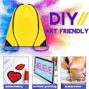 Wholesale 210D Polyester Gym Backpack Reusable Large Capacity Promotional Foldable Nylon Personalized Custom Logo Rope <b>Bag</b> - Product Image 3