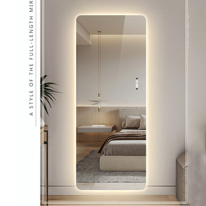 Espejo de Cuerpo Entero LED Inteligente Moderno con Retroiluminación, Esquinas Redondeadas, Espejo de Pared para Vestir, para Decoración de Dormitorio u Hotel - Product Image 4