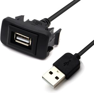 Puerto USB Cargador de coche Puerto de alimentación USB Adaptador de enchufe Panel Cable de extensión de montaje empotrado para Toyota <span class=keywords><strong>VIGO</strong></span> Macho a hembra - Product Image 1