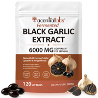 Acentiallabs 120 Gélules Sans Odeur Suppléments d'Ail Vieilli Capsules d'Ail Noir Fermenté pour la Santé Cardiaque et le Soutien Antioxydant
