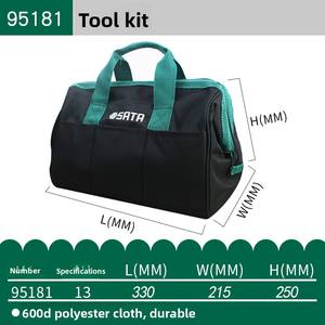 Sac à outils pour électricien Shida, multifonctionnel, en toile, grand, épaissi, à bandoulière unique, sac à outils ménager, fermeture éclair, polyester - Product Image 3