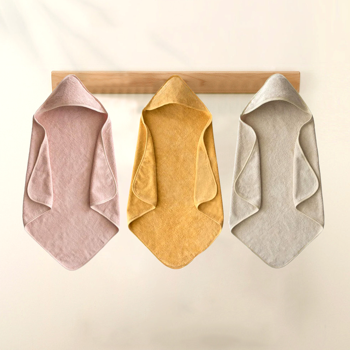 High Quality Organic Cotton Bebe Hooded Towel Soft Baby Bath Shawl Eco-friendly Terry Beach Towel Toddler Hoody Towel