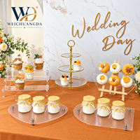 Ensemble de présentoirs à desserts en acrylique personnalisés pour mariage, fiançailles, anniversaire, gâteau, beignets, pâtisserie, buffet, pause thé
