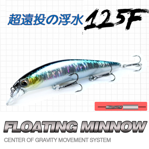 Leurre de pêche flottant en stock, 125mm 20.5g, système de transfert de poids, longue distance, hochet artificiel dur - Product Image 3