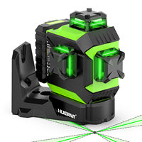 Niveau laser croisé à faisceau vert auto-nivelant Huepar 2025 703TR pour extérieur, 12 lignes avec point de référence fixe