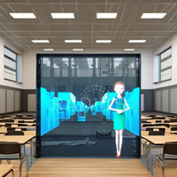 Écran LED transparent holographique P3.91 P6.25 P7.8, écran LED pliable et enroulable, adhésif sur verre pour la publicité en vitrine