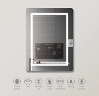 Téléviseur intelligent à écran tactile Android Bluetooth, miroir arqué avec éclairage LED, pour salle de bain, montage mural, pour hôtel et usage domestique