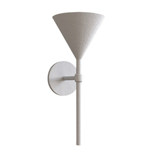 Tối giản sắt hình nón E26 dẫn đèn tường với Matte trắng kết cấu bề mặt thanh lịch sạch dọc giọng ánh sáng - Product Image 1