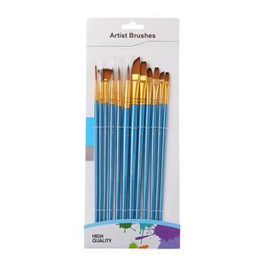 Buona qualità longyu olio <span class=keywords><strong>di</strong></span> legno set <span class=keywords><strong>di</strong></span> pennelli 12 lungo palo blu perlescente in nylon pigmento acrilico lupo capelli <span class=keywords><strong>disegno</strong></span> penna all'ingrosso - Product Image 2