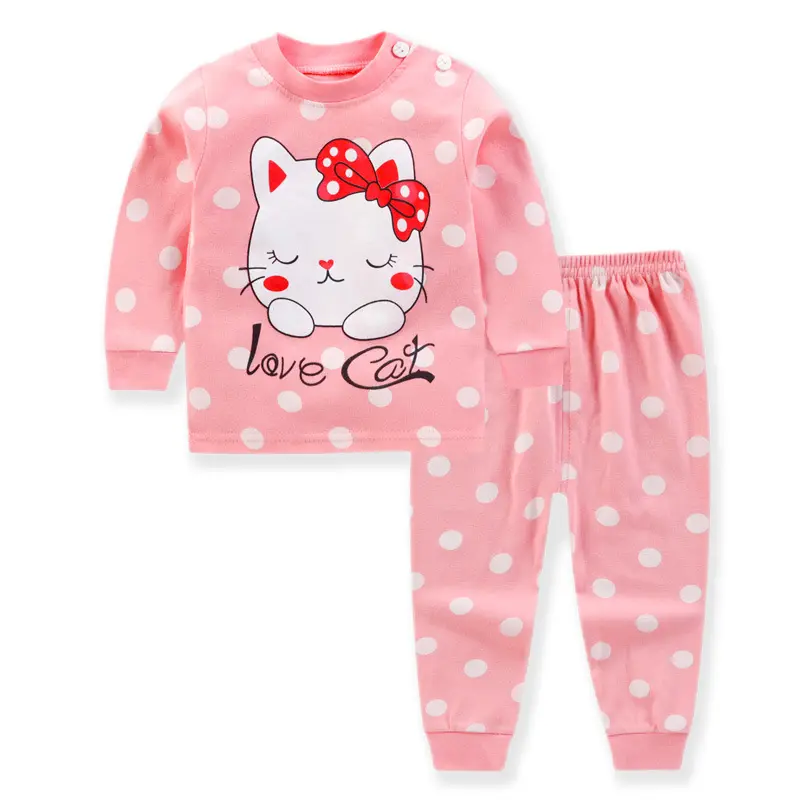 100% Baumwolle Herbst Winter Kinder Long Johns Kinder Thermo-Pyjama setzt Jungen Mädchen Baby Warm Print Unterwäsche