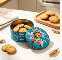 Boîte en métal ronde personnalisée de qualité alimentaire pour biscuits, gâteaux de lune, emballage cadeau, boîte de rangement, boîte à thé