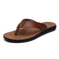 HappyChina Chaussures pour homme en cuir véritable, tongs de plage antidérapantes, sandales pour homme