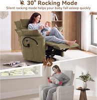 Fauteuil inclinable électrique à dossier haut avec fonction de balancement, port de charge USB, support pour téléphone et repose-pieds pour salon
