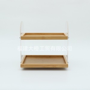 Acrylic Display Rack Two Tier Rectangle Office Organizer Storage <b>Shelf</b> <b>Desktop</b> Stand Type Multipurpose - Product Image 5