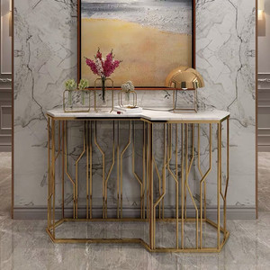 Consolle Dorata per <span class=keywords><strong>Ingresso</strong></span> e Corridoio, Arredamento Moderno di Lusso per Soggiorno, Entrata e Hall d'Albergo - Product Image 2