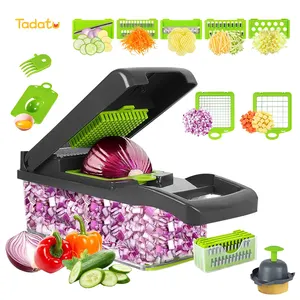 Kitchen 12 In 1 Food Veggie Onion Dicer Manual Mandoline Slicer Fruit Cutter Multifunctional Vegetable Chopper