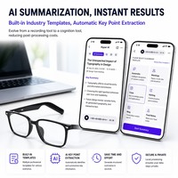 Occhiali con Registrazione AI, Rilevamento a Lunga Distanza 15M, 3 Microfoni con Cancellazione del Rumore ENC, Registratore Vocale Offline 4H, OEM ODM, Impermeabile IPX-6