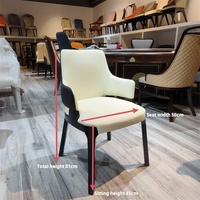 Dossier de chaises en cuir en bois massif de style designer nordique haut de gamme pour hôtel et restaurant