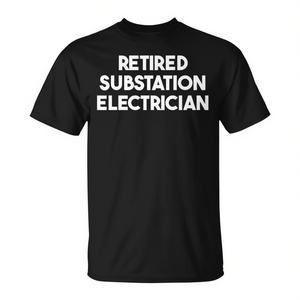Camiseta de electricista de subestación retirado, color negro, unisex para adultos - Product Image 2