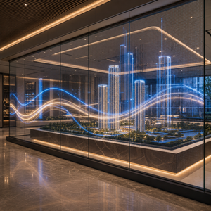 Écran LED transparent pour centre de <span class=keywords><strong>vente</strong></span> immobilière, affichage mural en verre - Product Image 1