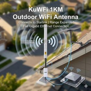Antena WiFi para Exteriores KuWFi, 5150-5850 MHz, 1 km, Omnidireccional, Ganancia de 13 dBi, Impermeable, Antena Inalámbrica de 5.8G para Exteriores, AP Starlink - Product Image 1