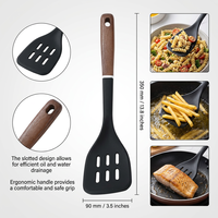 Spatule à fentes en silicone sans BPA, résistante à la chaleur, pour ustensiles de cuisson antiadhésifs, spatules de cuisine robustes pour la cuisson (OEM/ODM)