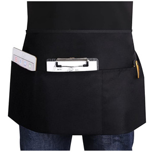 Bán Sỉ Tạp Dề Nửa Màu Đen Tùy Chỉnh Cho Cửa Hàng Hoa Khách Sạn Thẩm Mỹ Viện Tạp Dề Nửa Người Bồi Bàn Nhiều Túi LOGO Tùy Chỉnh Cho Nhà Bếp Màu Đen - Product Image 2