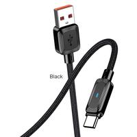 KAKUSIGA kawat USB Tipe C kepang, kabel Data Power Off cerdas USB Tipe C harga grosir pabrik