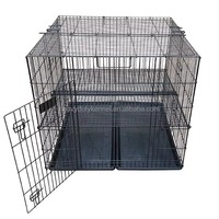 Cage pliable pour chien, empilable, vente en gros, haute, durable, en métal, pour l'extérieur, avec plateau coulissant en plastique pour petites races