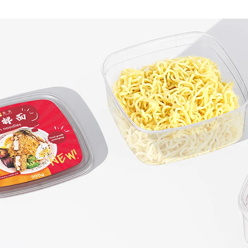 Сделай в Китае, Недорогие Одноразовые пластиковые контейнеры для упаковки пищевых продуктов с защитной крышкой для холодильника 300 г