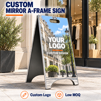 Panneau publicitaire sur pied en métal personnalisé, carré/rectangulaire, pour trottoir, panneau sandwich pour affichage en magasin