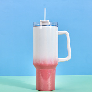 Gobelet de voyage isotherme sous vide à double paroi en acier inoxydable 18/8 de 40 oz avec poignée, brillant et prêt à être sublimé, modèle 2025 Emerit, expédition immédiate - Product Image 4