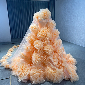 Robe de soirée 2023 en tulle rose, épaules dénudées, longueur ras du sol, décolleté cœur, à volants, pour femme, occasions formelles Rsm231109 - Product Image 4