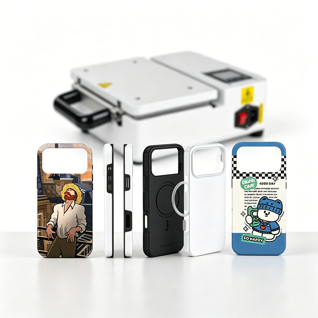 Coated Magnetic 2 in 1 3D Sublimation Blank Phone Case for iPhone 17 16 15 Pro Max Heat Transfer Mobile Cover Shell Printed DIY