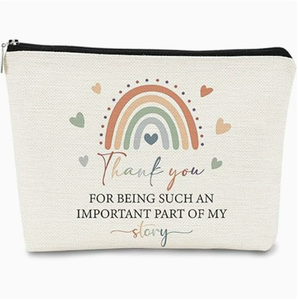 Trousse de survie pour professeur <span class=keywords><strong>en</strong></span> lin tendance, petite trousse de maquillage à fermeture éclair, étui cosmétique pour cadeau d'appréciation, de remise de diplôme ou d'anniversaire - Product Image 3