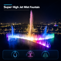 Air Mancur Kabut LISHI untuk Rekayasa Lanskap Perkotaan di Plaza Kota Dengan Pilihan Pencahayaan RGB LED DMX512 PLC Langsung dari Pabrik B2B